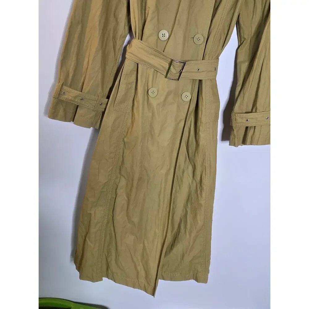 Emanuel Ungaro long line asymmetrical yellow/Green Trench Coat Size 6 - Picture 10 of 14